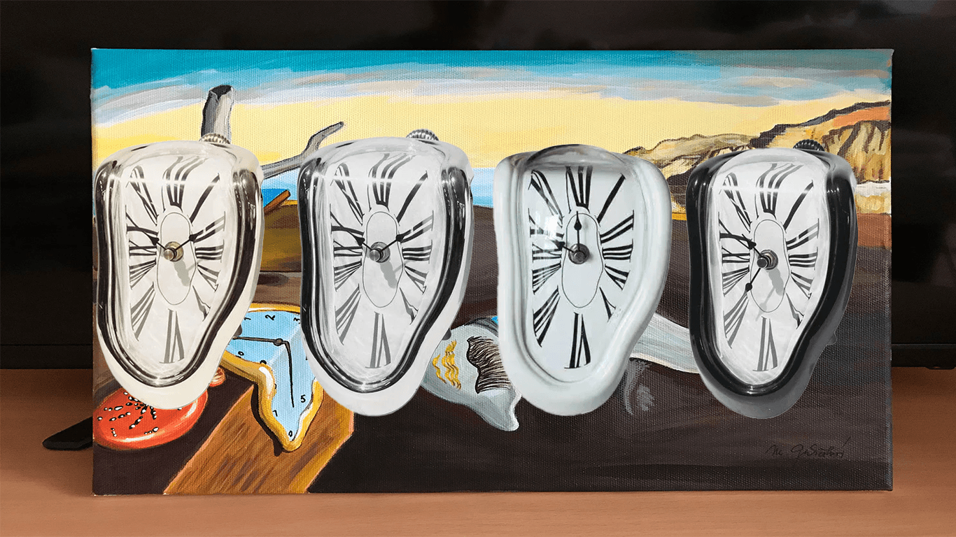 four melting clocks